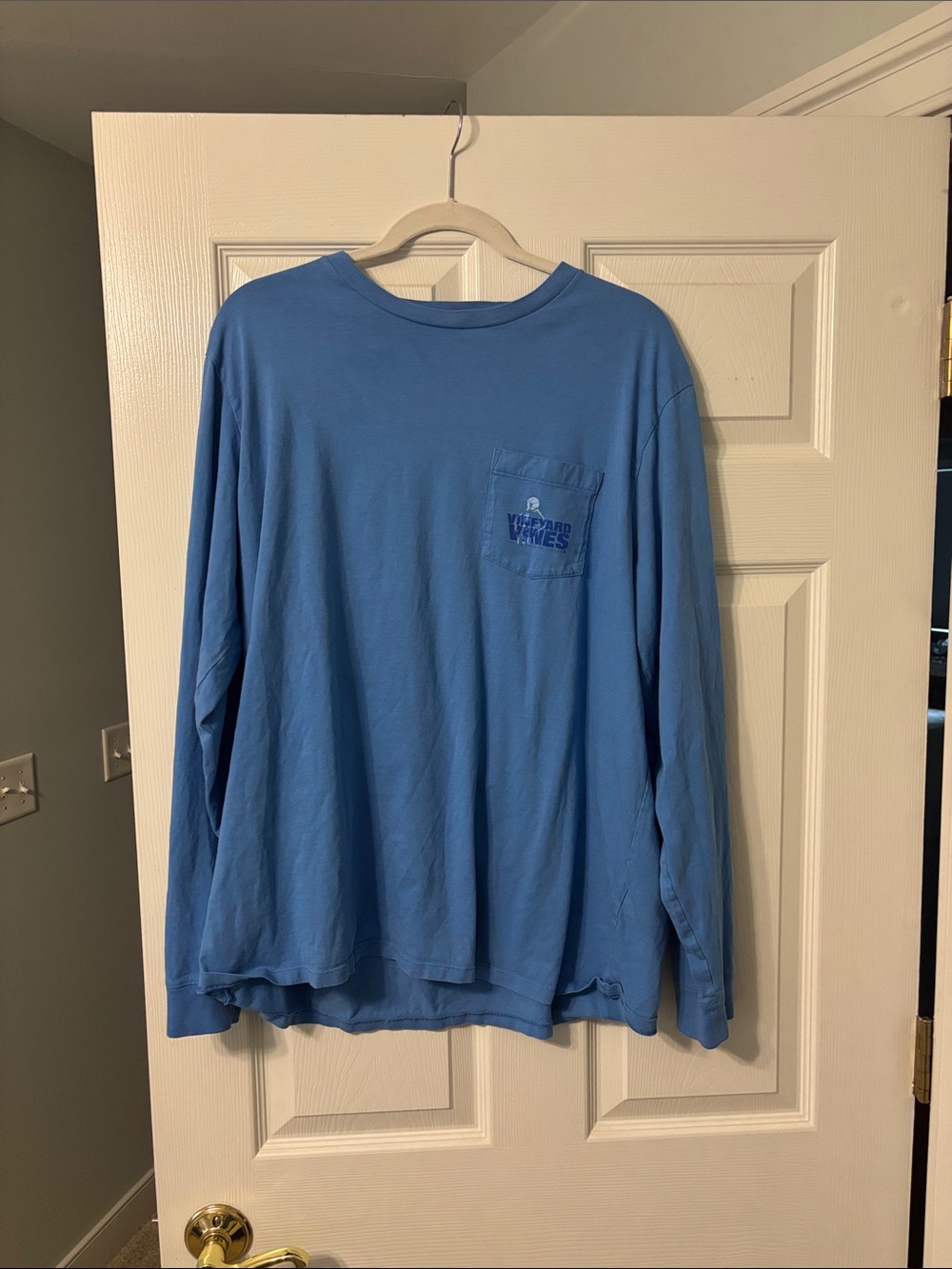 Vineyard Vines Sky Blue Long Sleeve Pocket Tee XL